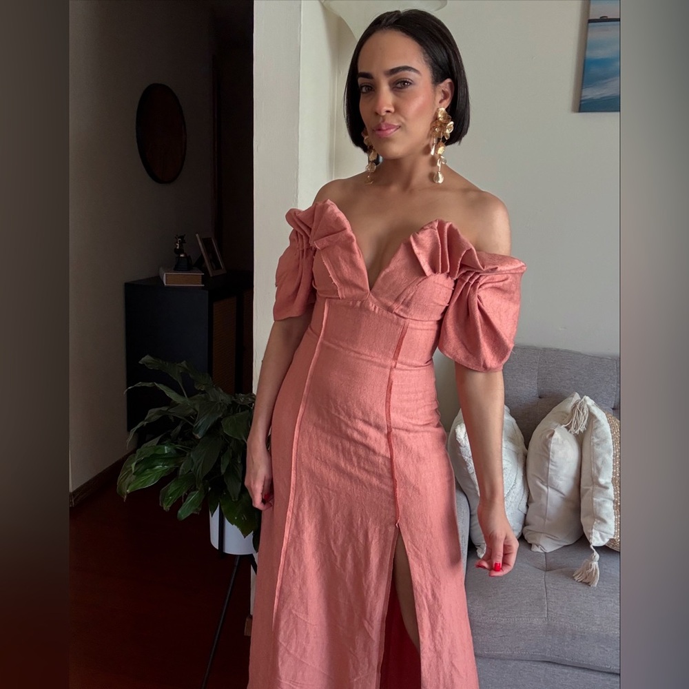 Cult Gaia Off-Shoulder Textured Midi Dress - Picture 3 of 3